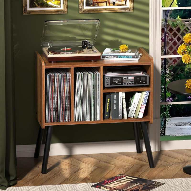 64cm H Media Shelves, Brown