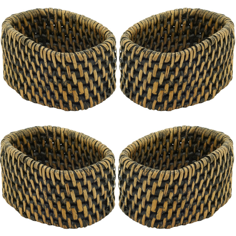 Napkin Ring Set, Brown