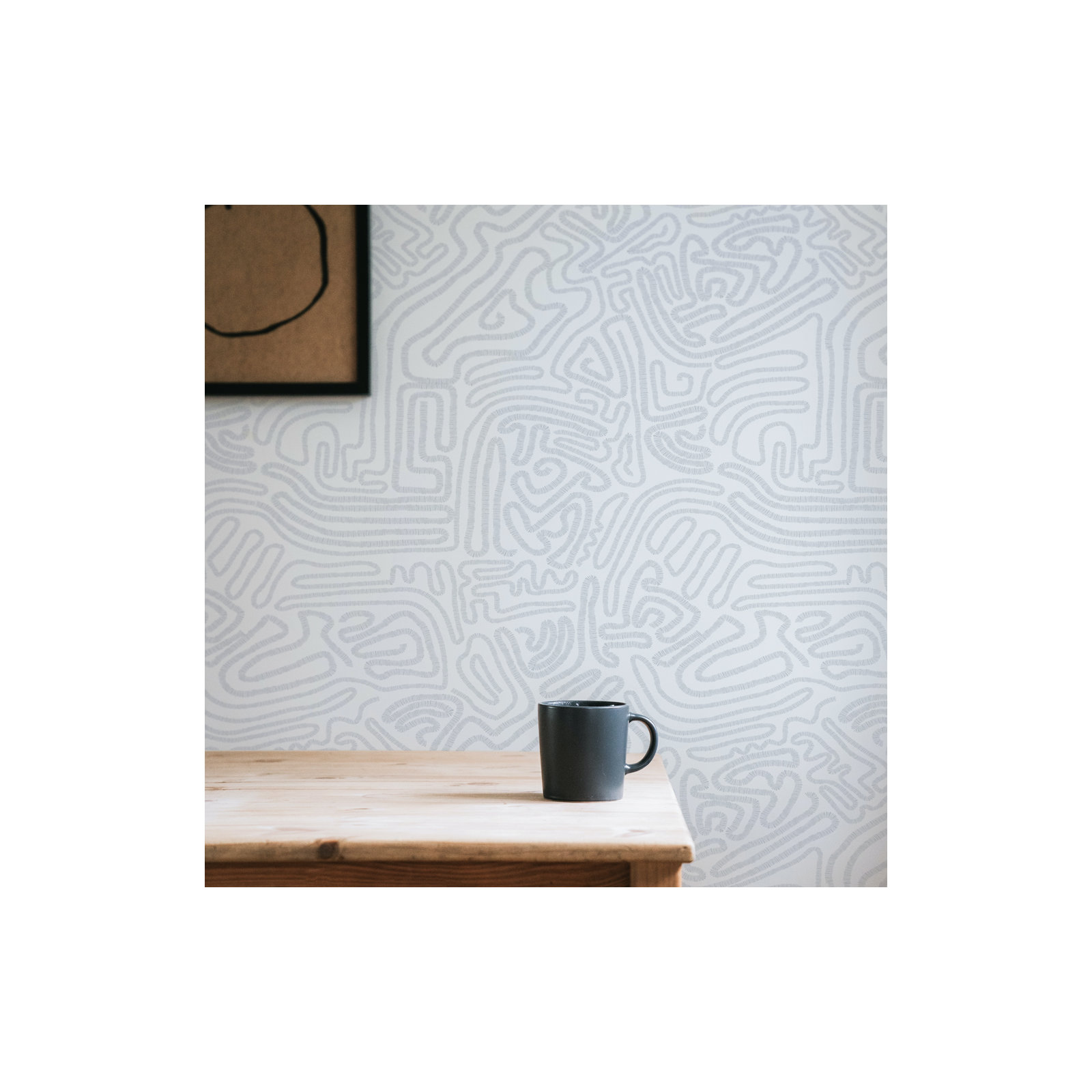 Sketch Peel and Stick Wallpaper, Gray