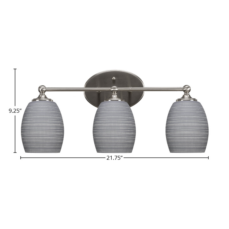 Barre d'éclairage de salle de bain Aitkens, Nickel brossé, 3
