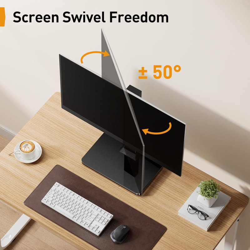 Monitor Stand, Stand-Alone Monitor Stand, For 13-34 Inch Screen, 360 Degree Rotation, 5 Height Settings, Adjustable Monitor Desktop Lift, Swivel And Tilt, Max VESA 100X100mm