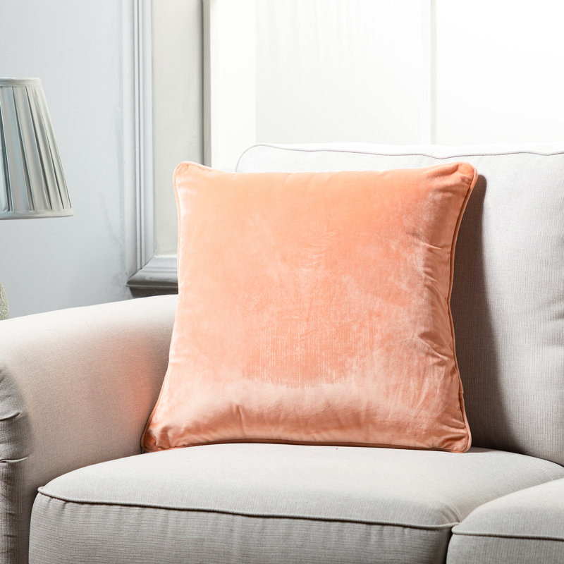 Grace Velvet Cushion, Orange, Pas de bourre