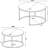Round Coffee Table With Two - Piece Nesting Design, Grey Faux Marble Tops, Gunmetal Frames, 19.5H X 35W 35D Inches, Functional For Multifunctional Areas Finish And Space Saving, 35 Inches In