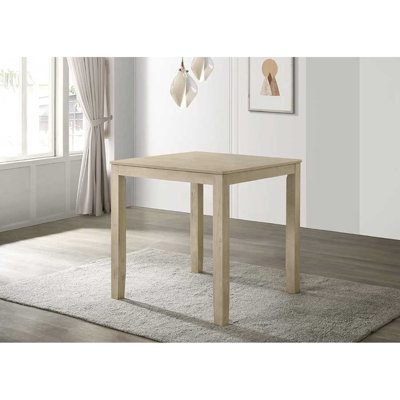 Beautiful Cream Color Counter Height 1Pc Dining Pub Height Square Table Dining Room Wooden Furniture