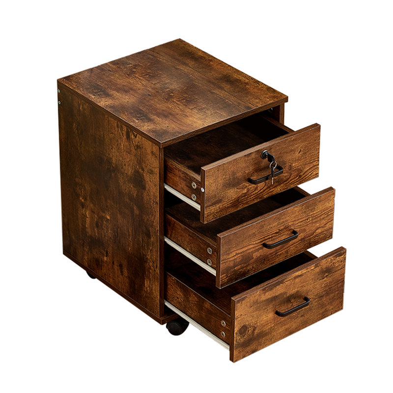 40cm Wide 3 -Drawer Mobile File Cabinet, Brown