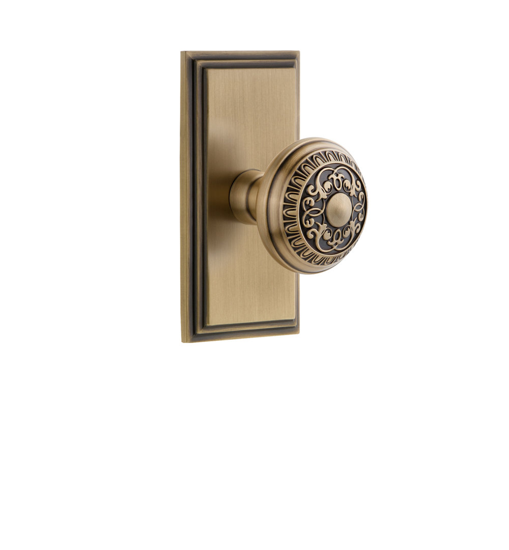 Grandeur Carré Plate Passage with Windsor Door Knob Grandeur 