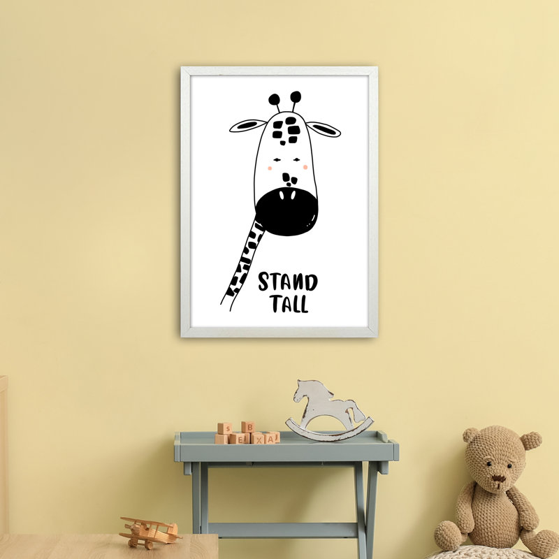 Giraffe by Miniofmine - Print, Brown Framed, 63cm H x 46cm W x 3cm D