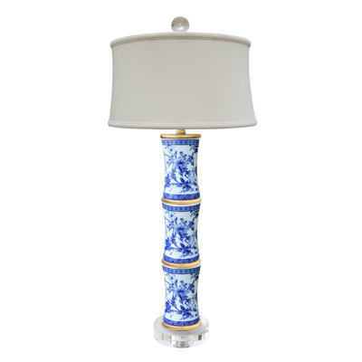 B/W PORCELAIN BAMBOO LAMP