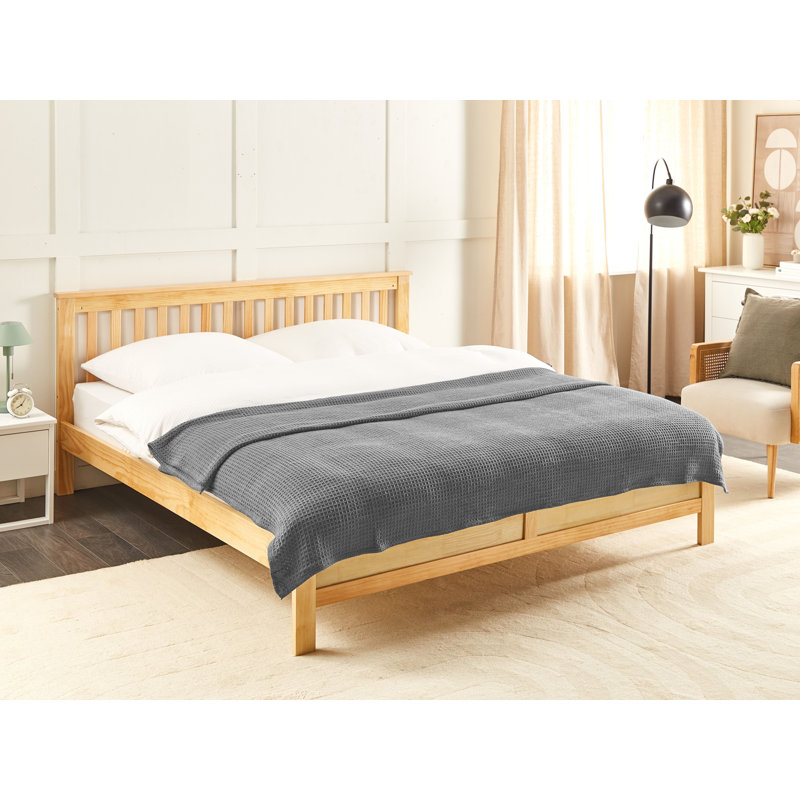 RAGALA Cotton Solid Colour Bedspread, Dark Grey, 220 x 220 cm Bedspread