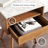 Faux Marble Nightstand with Drawer
