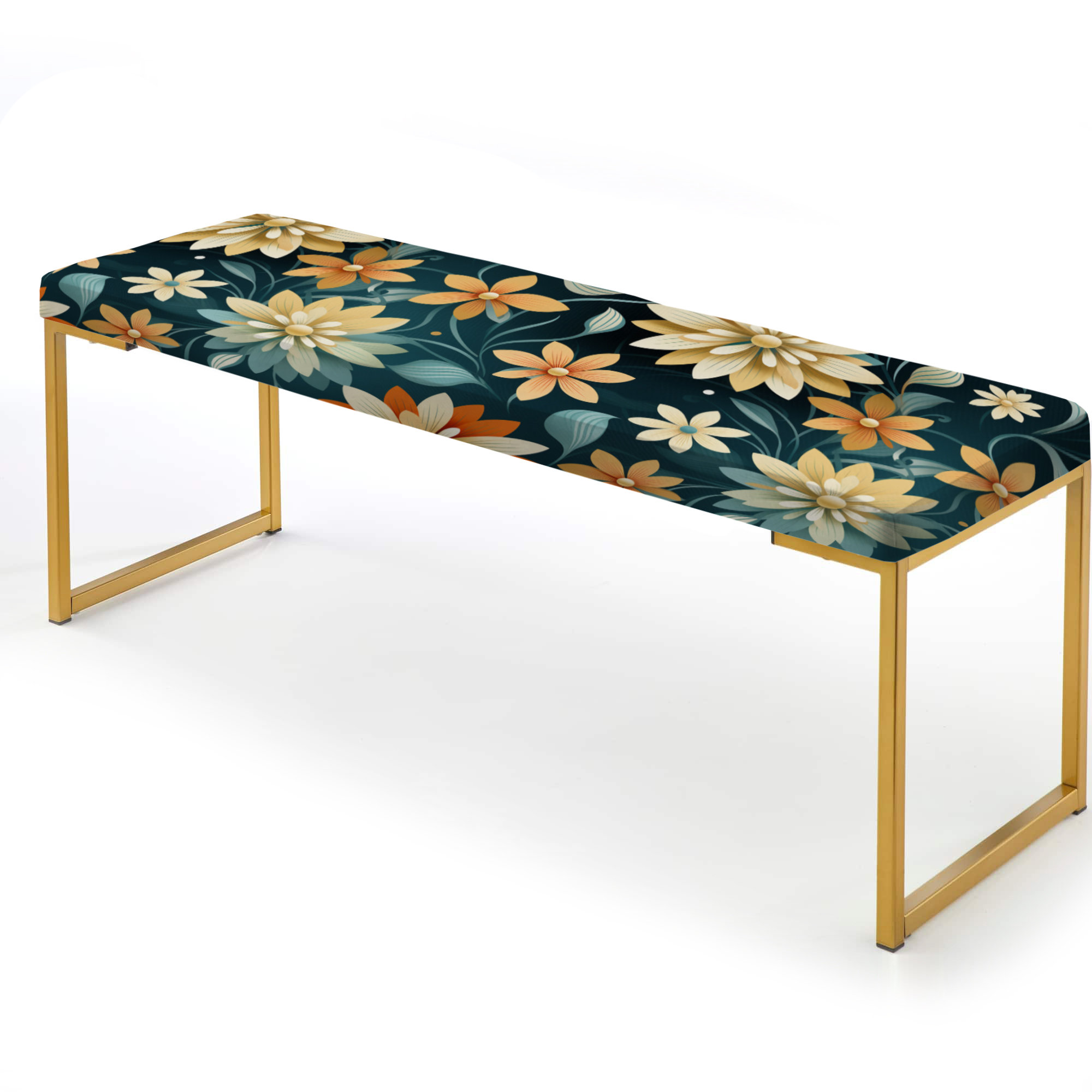 Design Art Orange Contemporary Geometry Floral Pattern - Floral ...