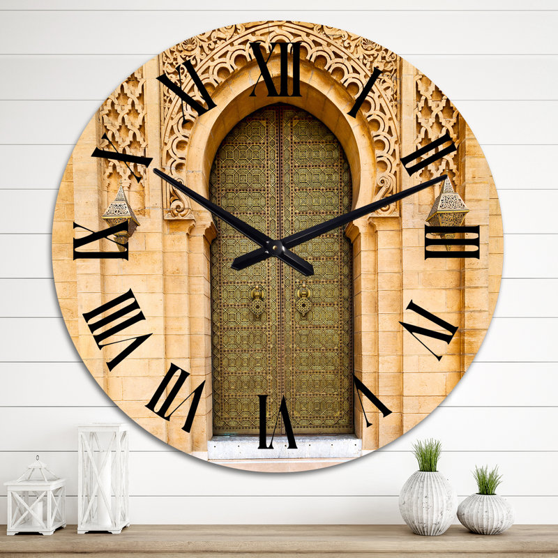 Vieille porte au Maroc, Afrique - horloge murale rétro, Grand