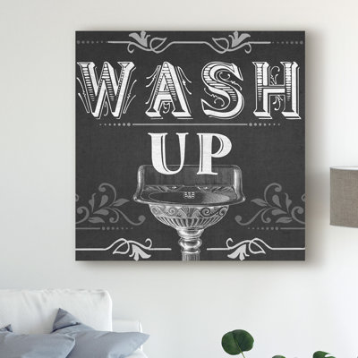 «Chalkboard Bath Signs III» par June Erica Vess, reproduction d'art graphique sur toile