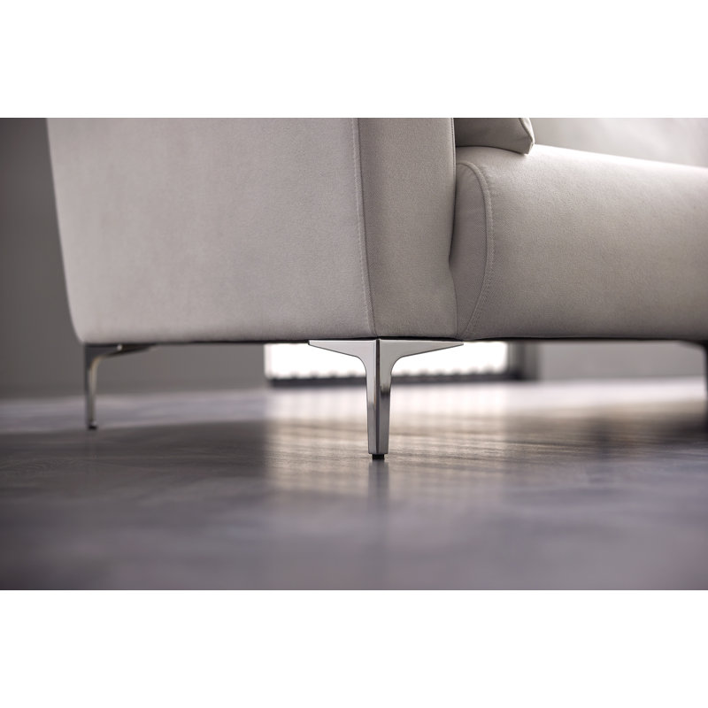 Canapé modulaire rembourré Dewit, Polyester blanc, Accoudoir à gauche (vu de face)