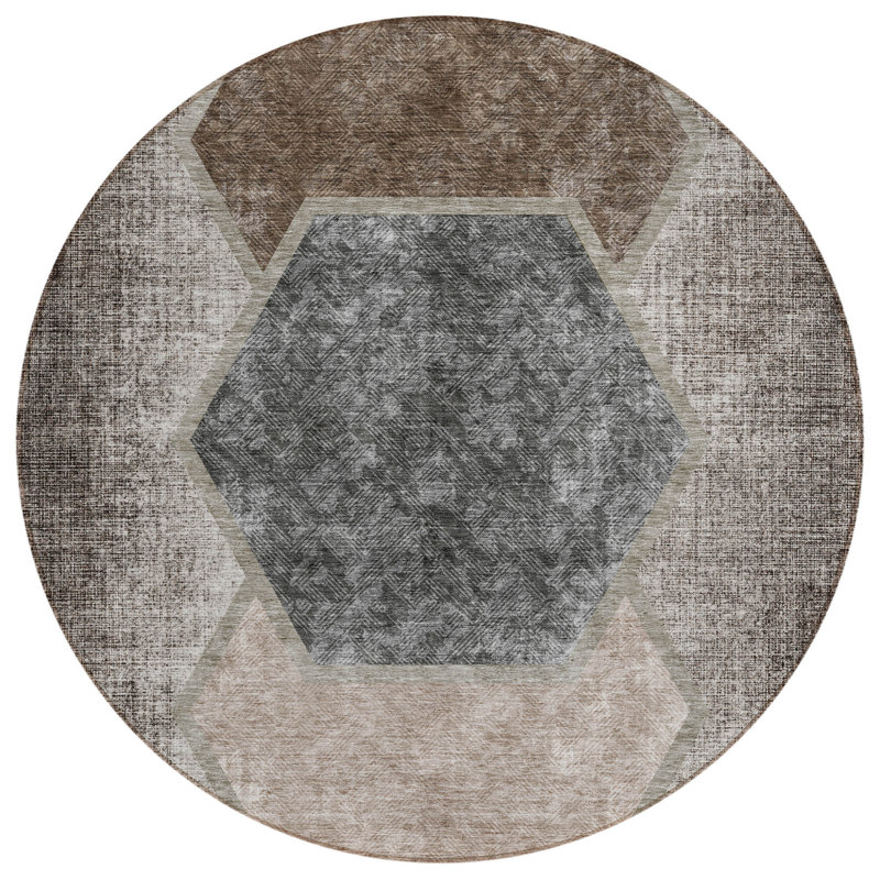 Tapis rond 8 po taupe