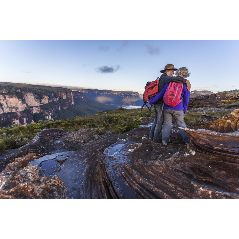 Senior Couple Bushwalking In Australia by Davidf - No Frame Art Prints on Canvas, 51cm H x 76cm W