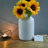 Hosley 8-Inch White Ceramic Vase – 8" High Glazed Decorative Floral Vase for Weddings, Centerpieces, Votives, Garden Parties, Home, Office & Spa Décor