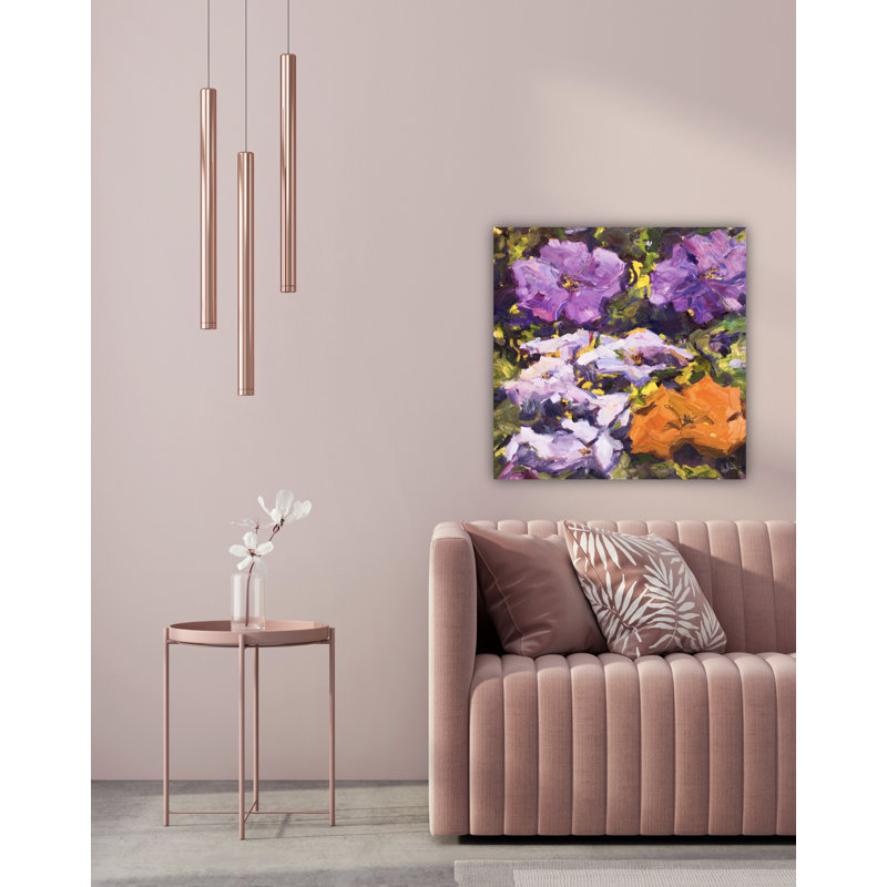 Pansies By John Beard - Gallery Wrapped Canvas Print Print by John Beard, 22'' H x 22'' W x 3" D, Unframed