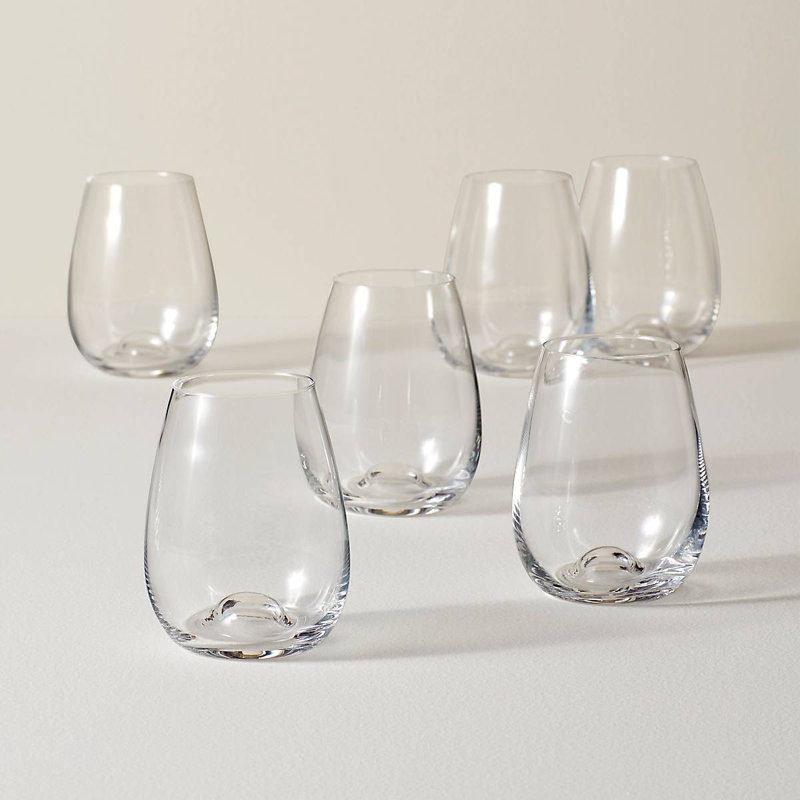 Tuscany Classics Clear Crystal Stemless Wine Glass Set