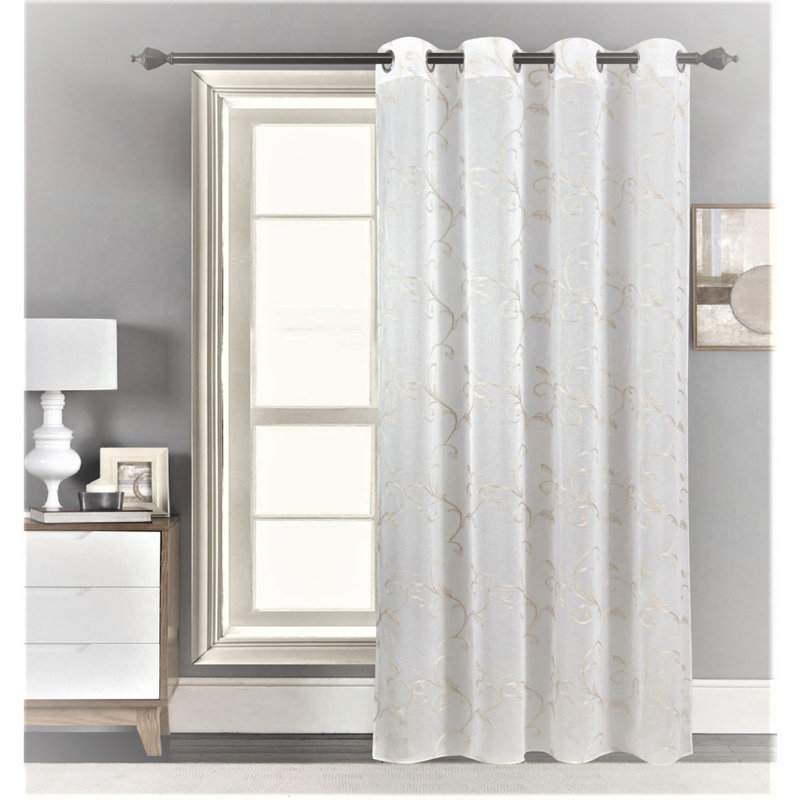 Panneau de rideau simple diaphane avec œillets, L 54 po x L 95 po