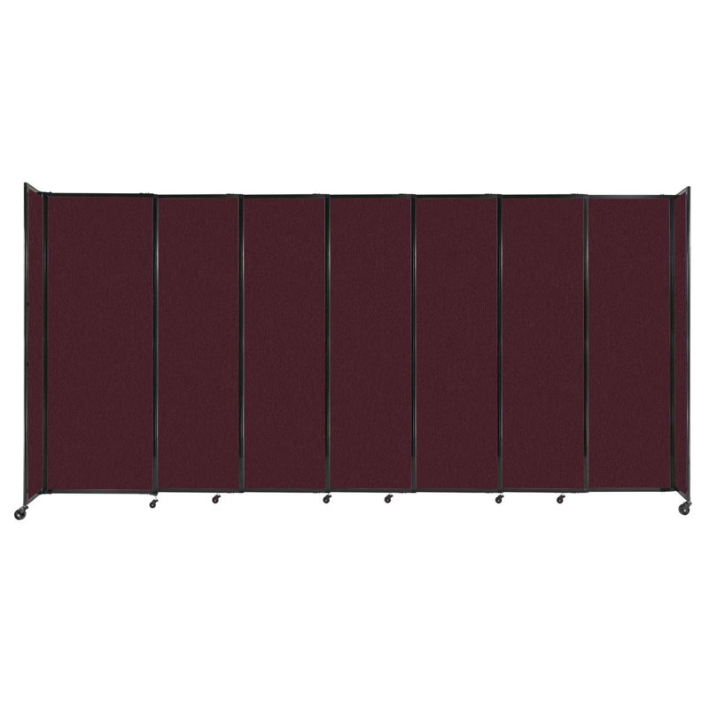 Cloison portative coulissante en tissu StraightWall, H 90 po x l 186 po x P 1 po, Canneberge
