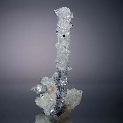 Apophyllite "Lollipop" with Calcite over Agate Stalactite