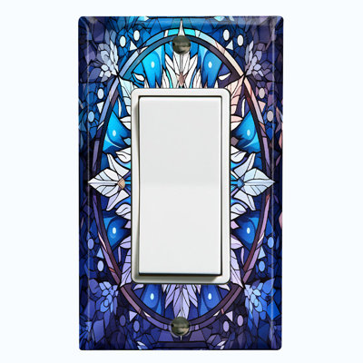 Metal Light Switch Plate Outlet Cover (Blue Snow Icicle - Single Rocker)