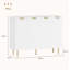 Sideboard Buffet Cabinet, Modern Kitchen Storage Cabinet with 4 Doors and Adjustable Shelves, Living Room Cabinet with Metal Legs for Hallway, White
