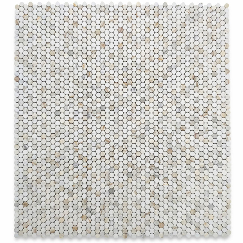 Calacatta 12" x 11" Marble Mosaic Tile, LIght Gray