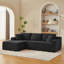 Canapé modulaire en L avec siège profond, sans assemblage requis, canapé-lit modulaire pour salon, chambre à coucher, appartement-129240539-129240536