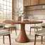 5 pi / 7 piédestal rond en bois massif Alpharetta Farmhouse-825886548-826188907