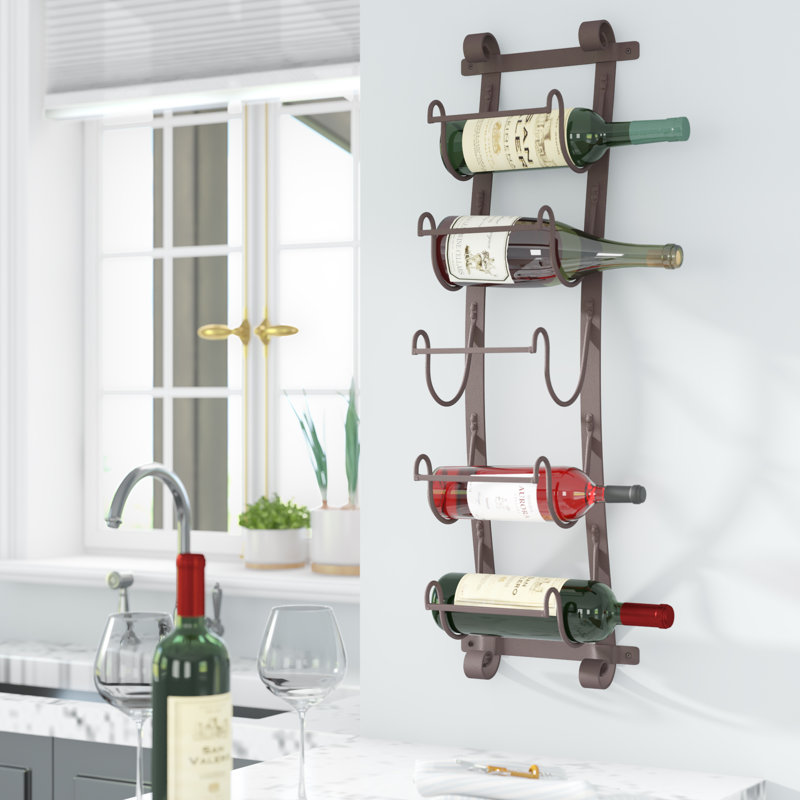 Aive Wall Mounted Wine Bottle Rack in Black