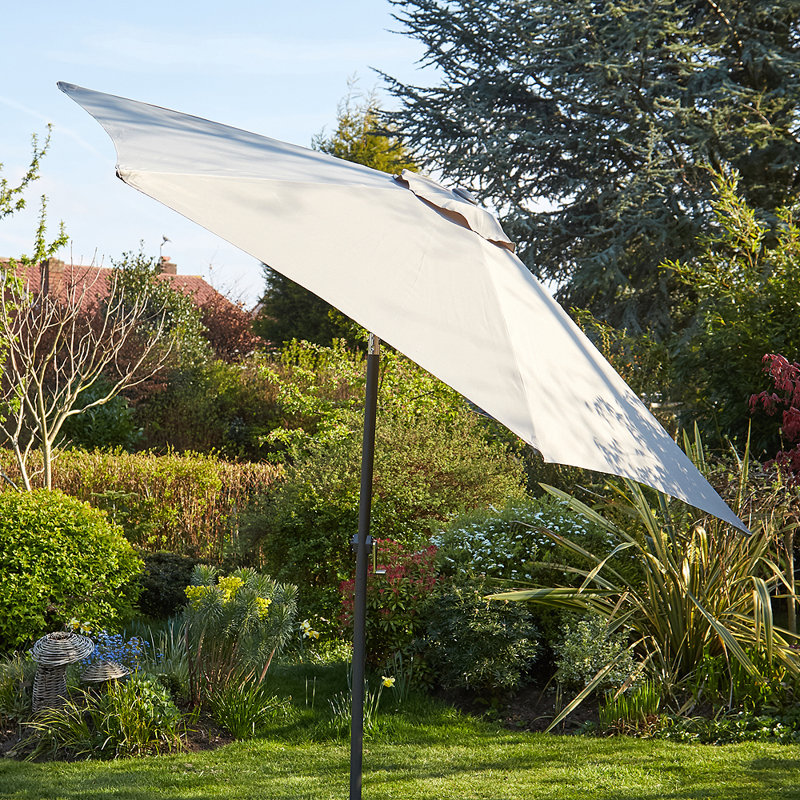 Gozo Aluminium 2.7m Crank and Tilt Parasol, Grey