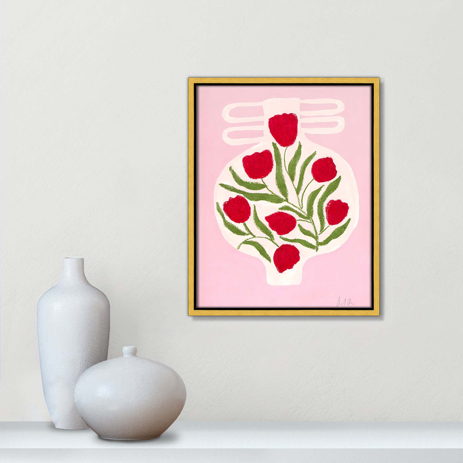 Vase No. 02 Print by Camilla Bergqvist, 15.5" H x 12.5" W, Gold