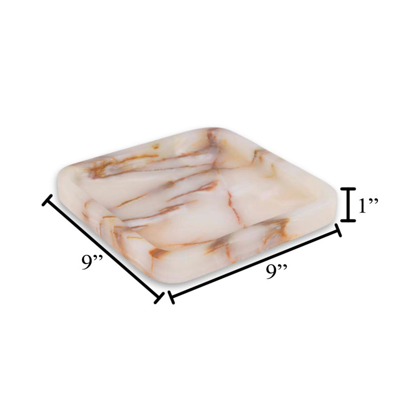 Julka Marble Tray, White/Brown