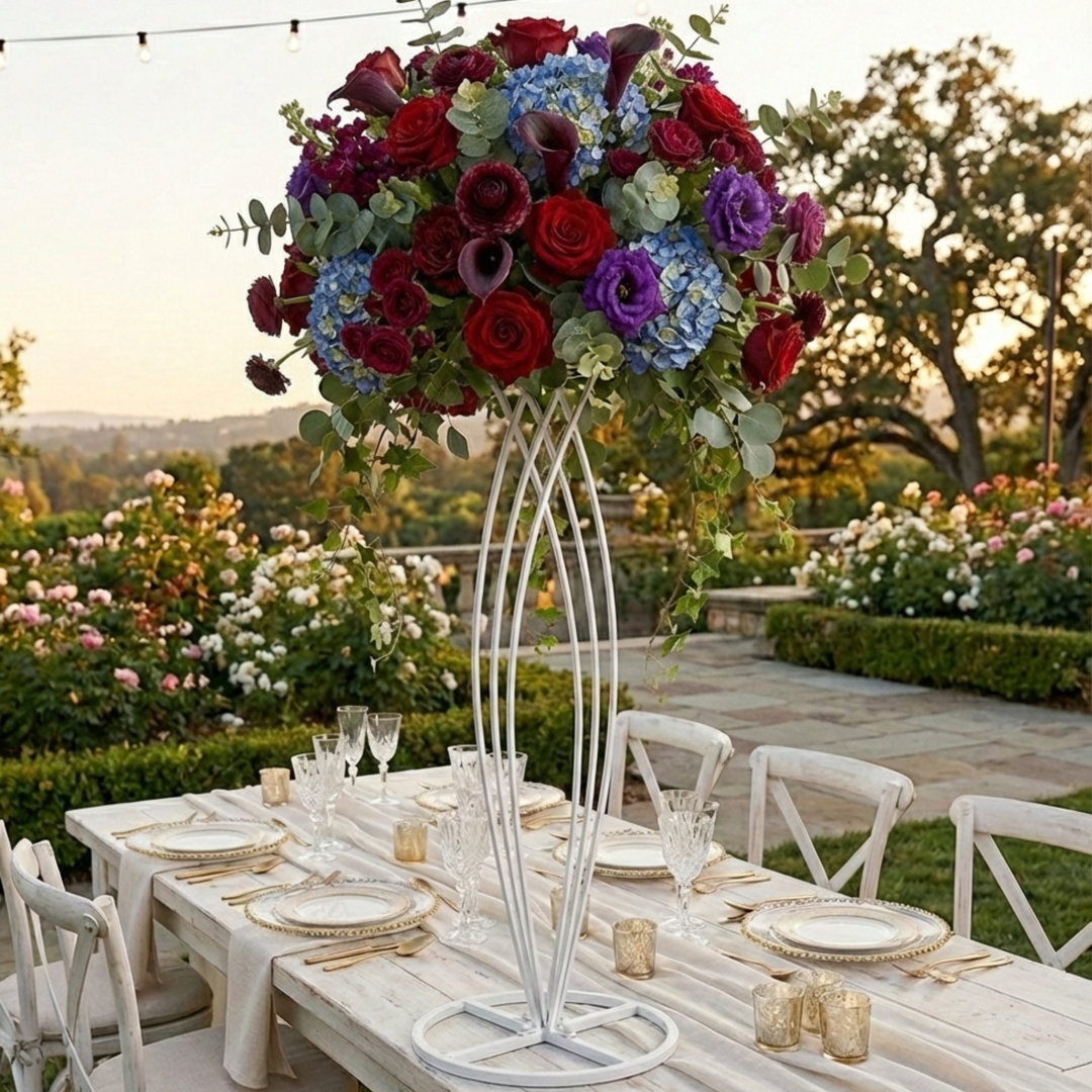 Millsaps White Mermaid Stand Wedding Centerpiece for Flower Arrangements on Wedding Table (Set of 4) Le Prise™