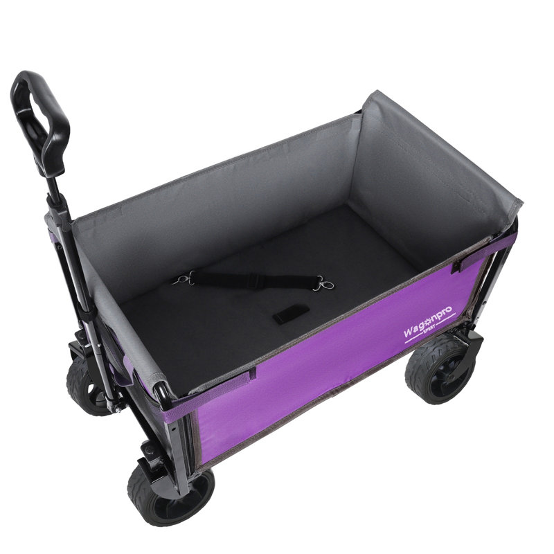 Chariot pliable tout-en-un convertible avec roues tout-terrain de 5 po x 2 po de largeur améliorées, conception à ouverture latérale, rangement polyvalent et utilitaire, capacité de charge de 220 lb pour le camping, la plage et le magasinage