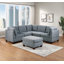 Repose-pieds de salon en tissu gris avec repose-pieds 1 pièce-939755896