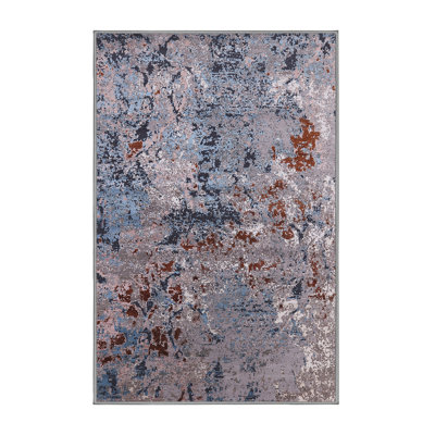 Tapis oriental bleu / brun