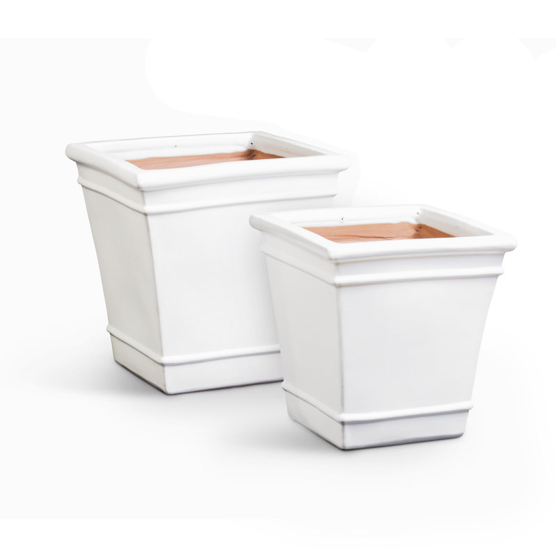 Pots en faïence blanche Duetto, Blanc
