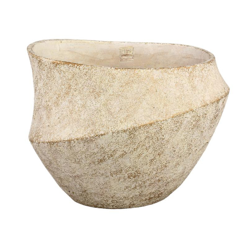 Hyuk Ceramic Pot Planter, 33cm H x 40cm W x 43cm D, Cream