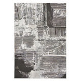 Wernher Abstract Machine Woven Rectangle 5' x 7' Synthenic Area Rug in Silver