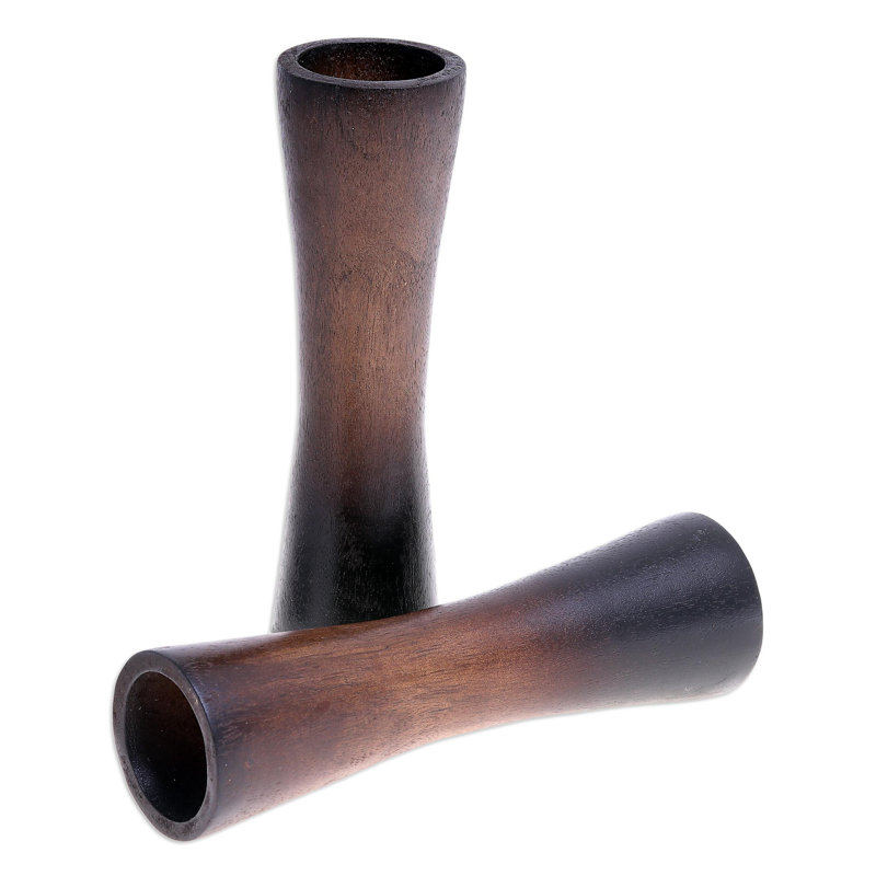 Alexavior Wood Table Vase, Brown