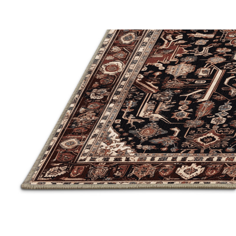 Tapis brun lavable à la machine, Rectangle 5 pi x 7 pi