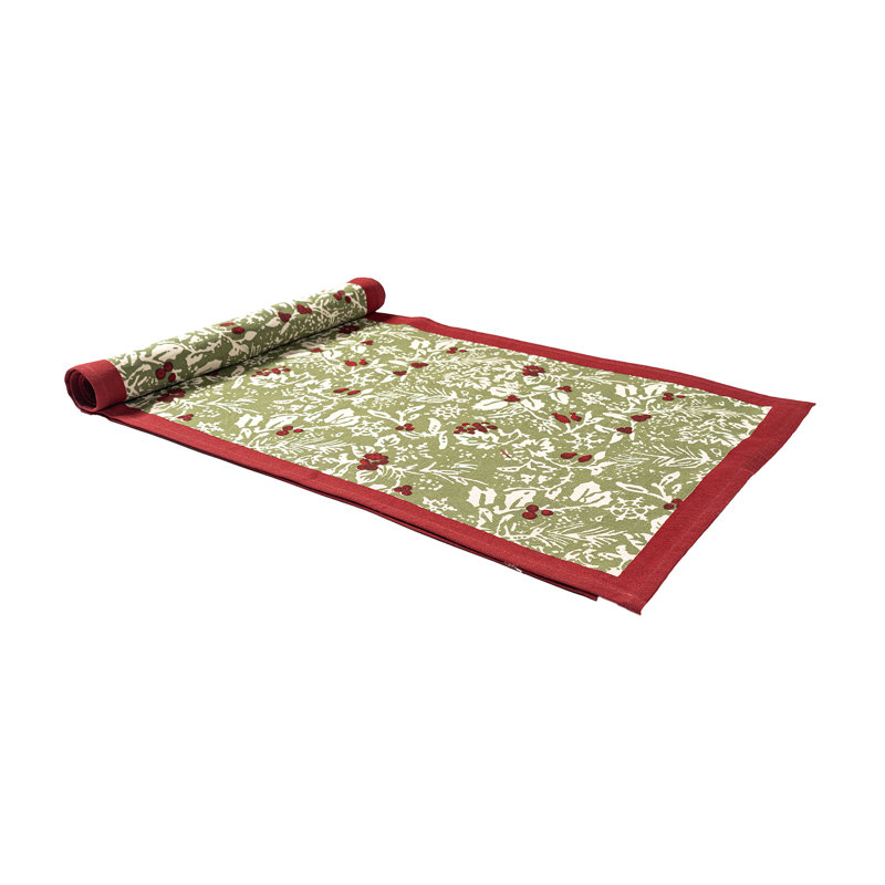 Baies De Houx Handmade Floral Table Runnner, 72" x 16"