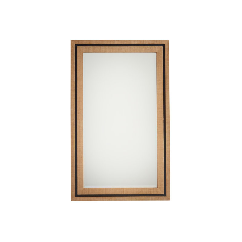 Newport Flat Raffia Beveled Wall Mirror