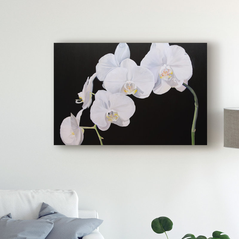 «Dramatic Orchids I» par Sandra Iafrate - reproduction d'art sur toile, H 22 po x l 32 po x P 2 po