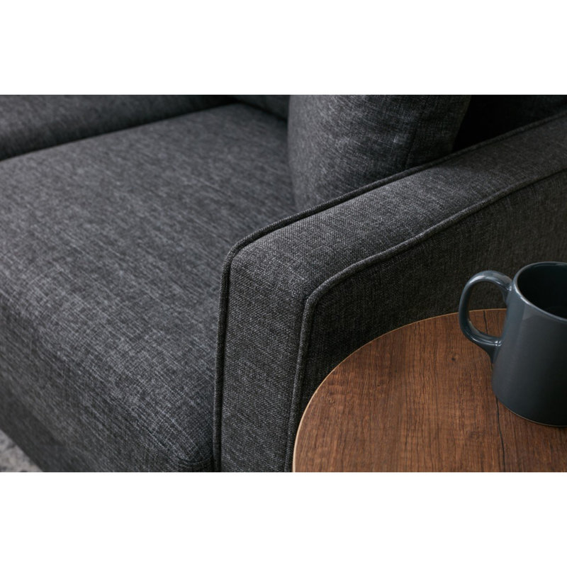 Fauteuil en polyester 33,46 po Darron, Polyester anthracite