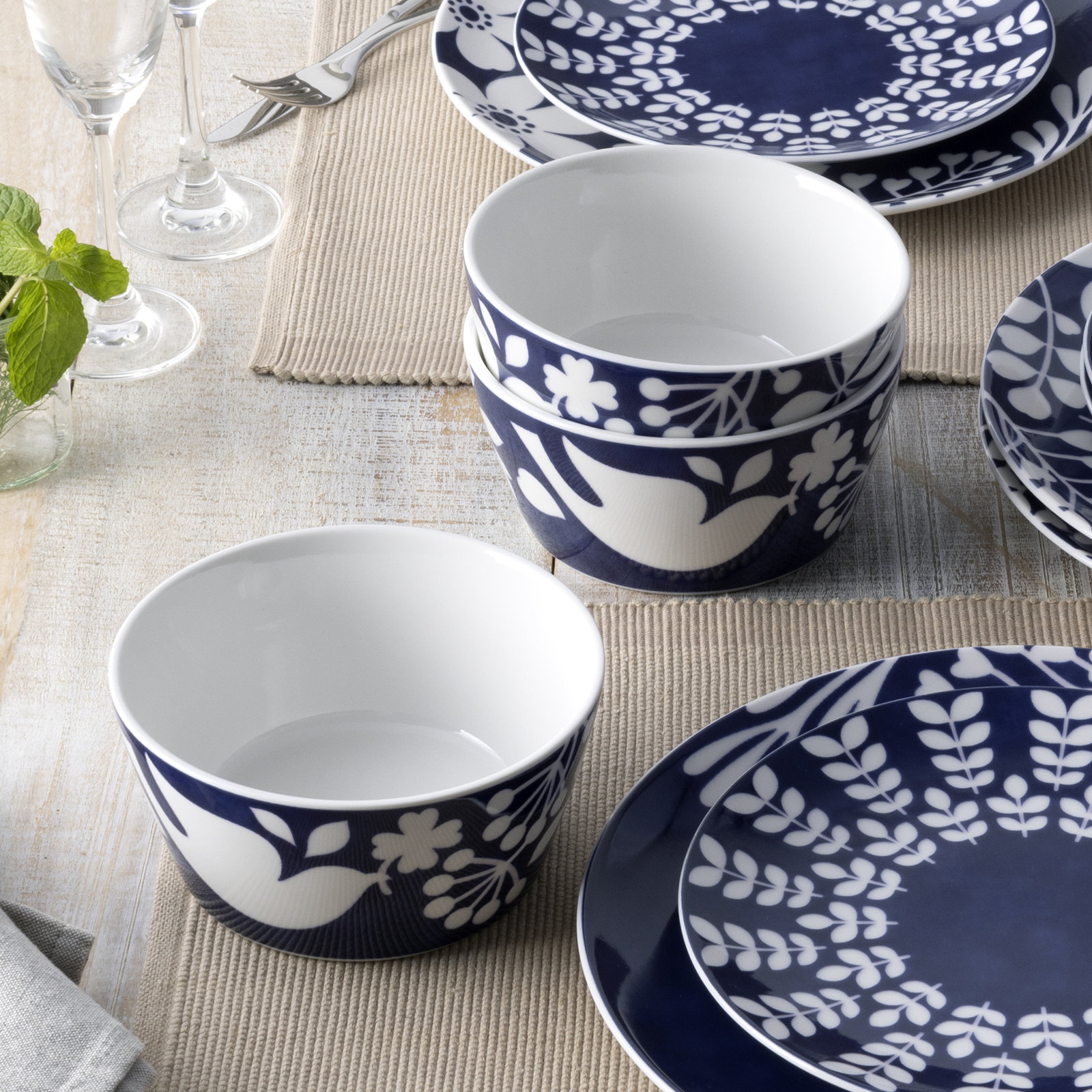 Noritake Bluefjord Set Of 4 Cereal Bowls, 6", 25 Oz.