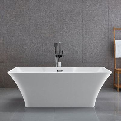 66.93'' x 31.5'' Freestanding Soaking Acrylic Bathtub